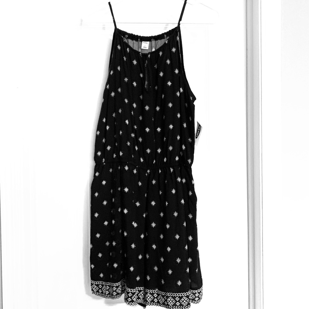 NWT Shorts Romper - Women’s L Black/White Old Navy